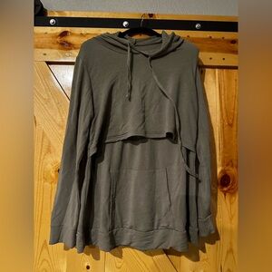 Olive Green Hooded Nursing Sweatshirt
